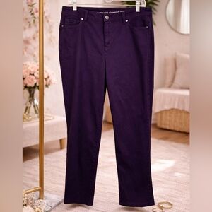 Avenue Women's Deep Purple‎ Straight Leg Jeans